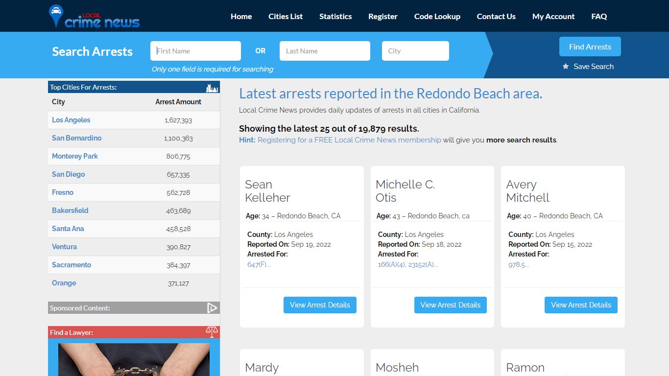 Redondo Beach California Arrest Records | Local Crime News